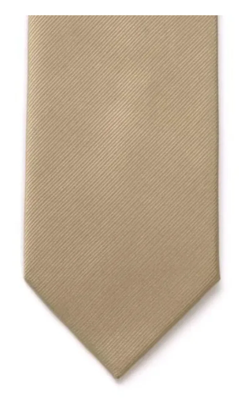 L.A. Smith Plain Silk Tie Beige S5008/2 